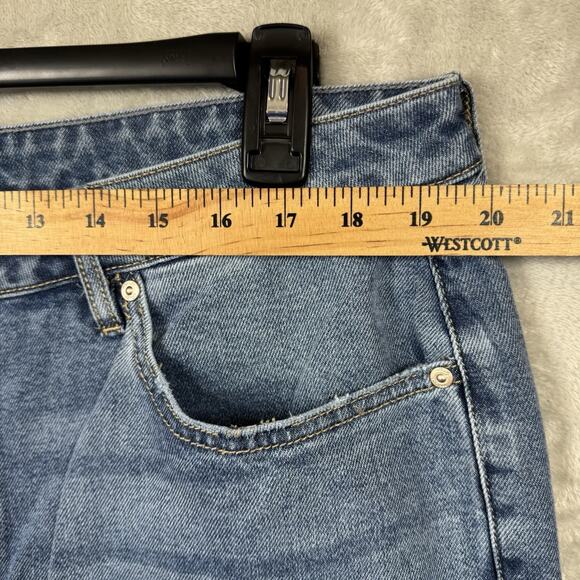 Seven7 NEW Loose Straight Leg Jean Womens 16 Blue Denim High Rise Stretch Zipper - Picture 9 of 16